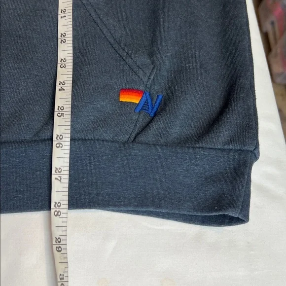 AVIATOR MEN’S NATION RELAXED PULLOVER CHARCOAL HOODIE SZ L - Picture 11 of 13